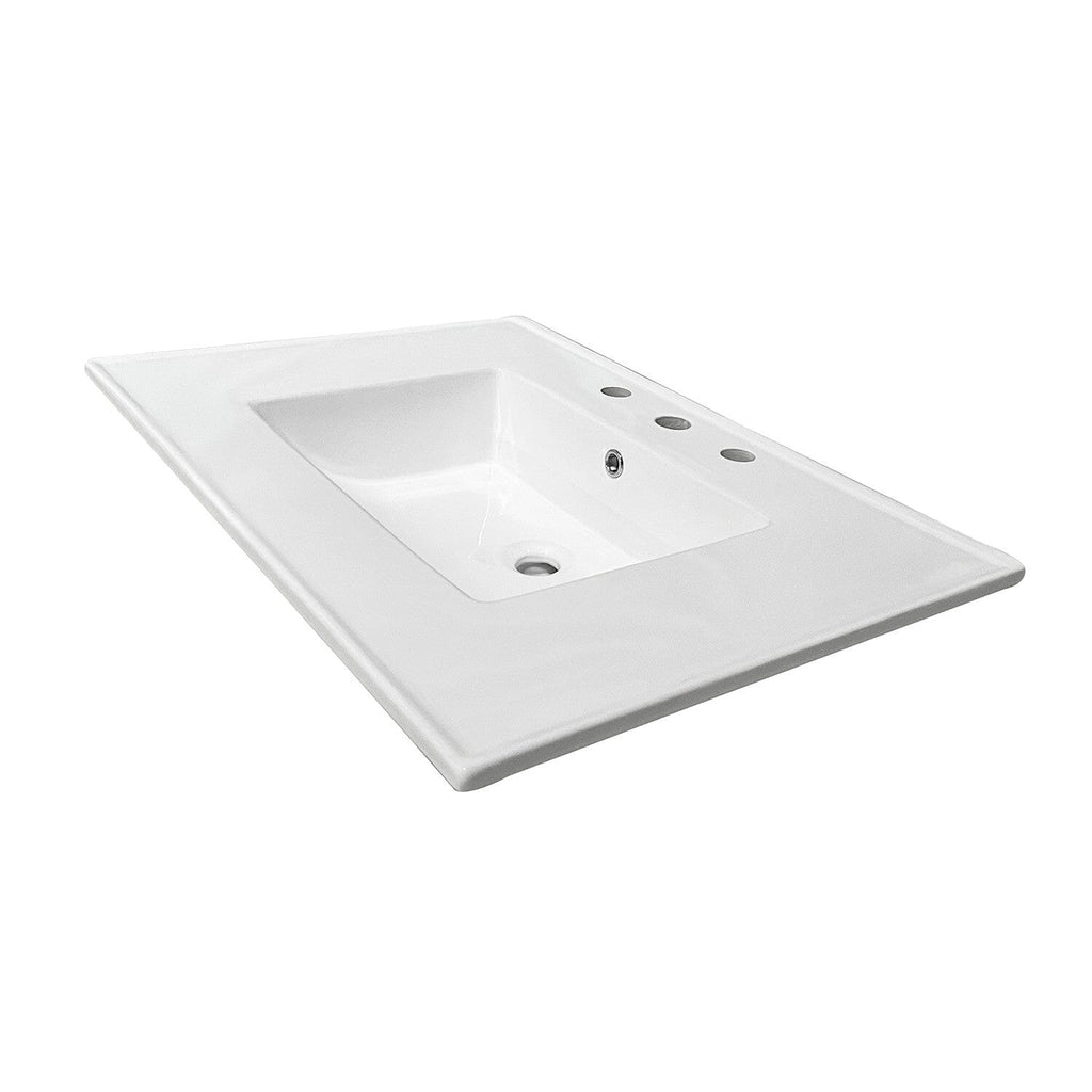Continental 31-Inch Ceramic Vanity Sink Top (8" Faucet Drillings)