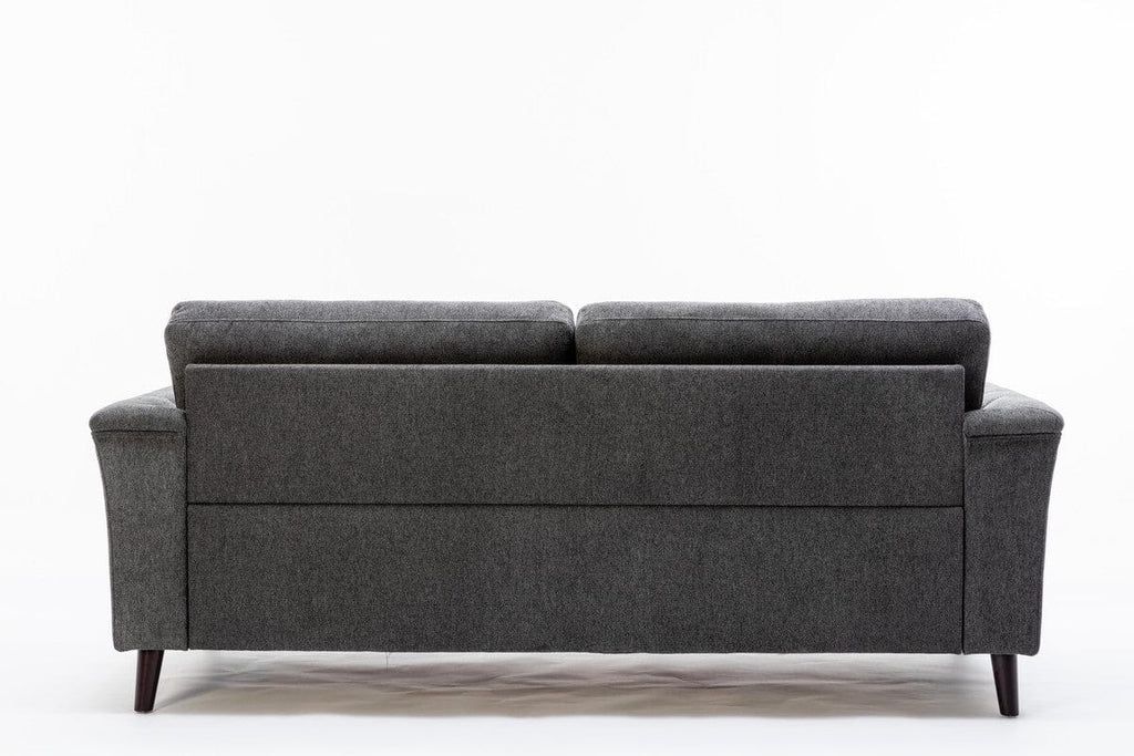 Stanton 80"W Dark Gray Linen Sofa with Tufted Arms