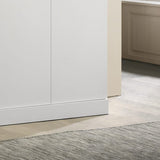 Declan 46"W White 3-Door Wardrobe Cabinet Armoire with Storage Shelves and Hanging Rod