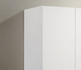 Declan 46"W White 3-Door Wardrobe Cabinet Armoire with Storage Shelves and Hanging Rod