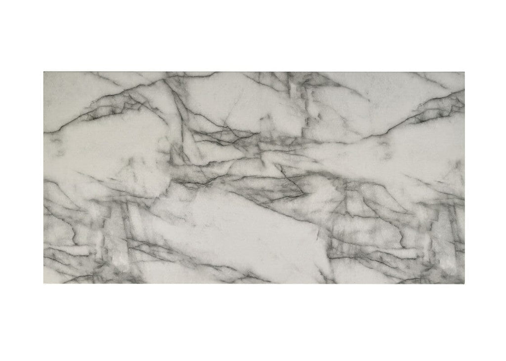 Matilda 47"W White Coffee Table with White Faux Marble Top