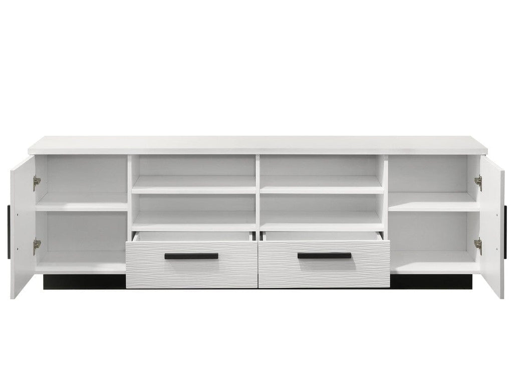 Matilda 70.5"W White Finish TV Stand with Drawers