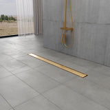 Watercourse 32-Inch Stainless Steel Linear Shower Drain with Reversible Tile Insert and Flat Grate