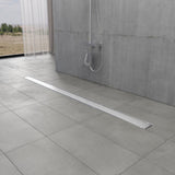 Watercourse 48-Inch Stainless Steel Linear Shower Drain with Reversible Tile Insert and Flat Grate