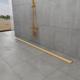 Watercourse 60-Inch Stainless Steel Linear Shower Drain with Reversible Tile Insert and Flat Grate