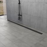 Watercourse 72-Inch Stainless Steel Linear Shower Drain with Reversible Tile Insert and Flat Grate