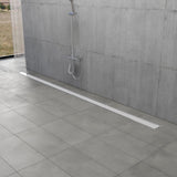 Watercourse 72-Inch Stainless Steel Linear Shower Drain with Reversible Tile Insert and Flat Grate