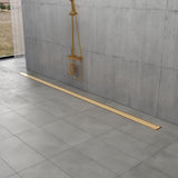 Watercourse 72-Inch Stainless Steel Linear Shower Drain with Reversible Tile Insert and Flat Grate