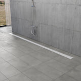 Watercourse 72-Inch Stainless Steel Linear Shower Drain with Reversible Tile Insert and Flat Grate