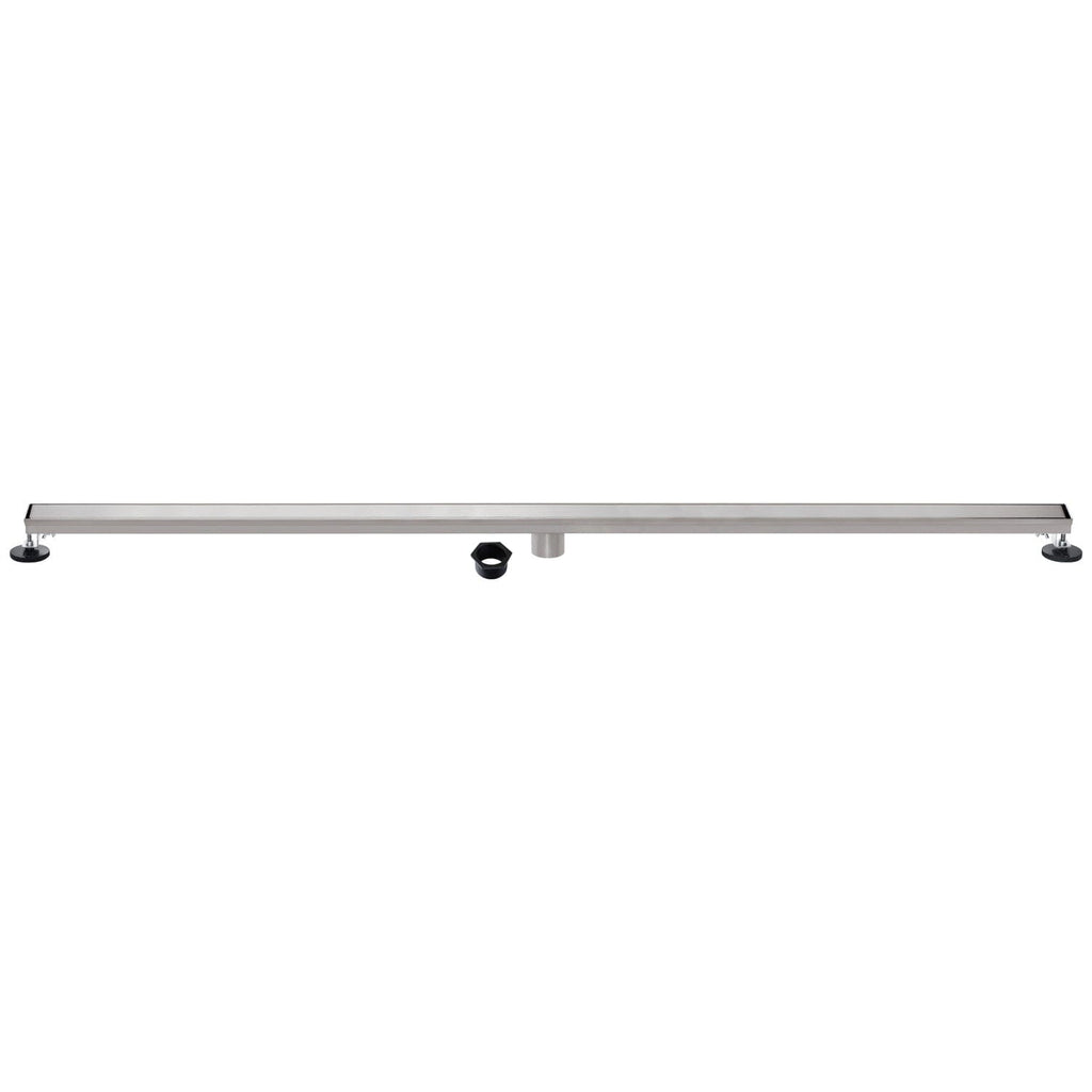Watercourse 72-Inch Stainless Steel Linear Shower Drain with Reversible Tile Insert and Flat Grate