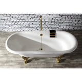 Vintage Brass Chain and Stopper Tub Waste and Overflow