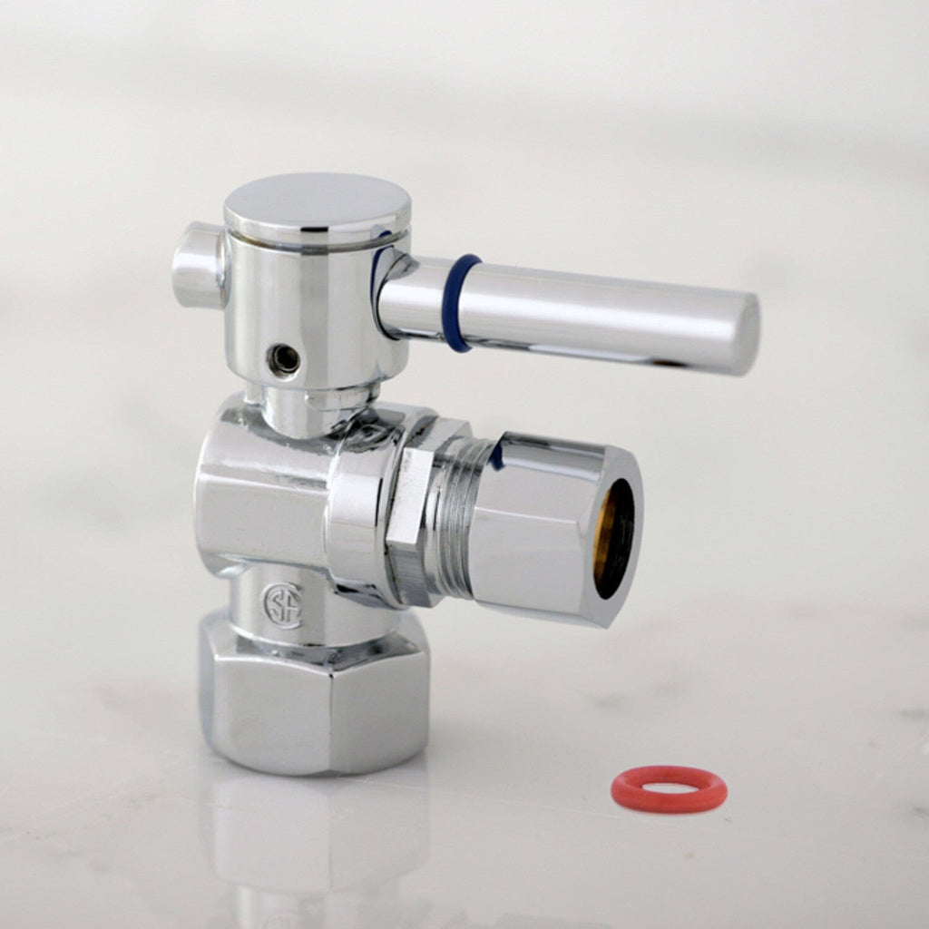 Fauceture 1/2-Inch FIP x 1/2-Inch O.D. Comp Quarter-Turn Angle Shut-Off Valve