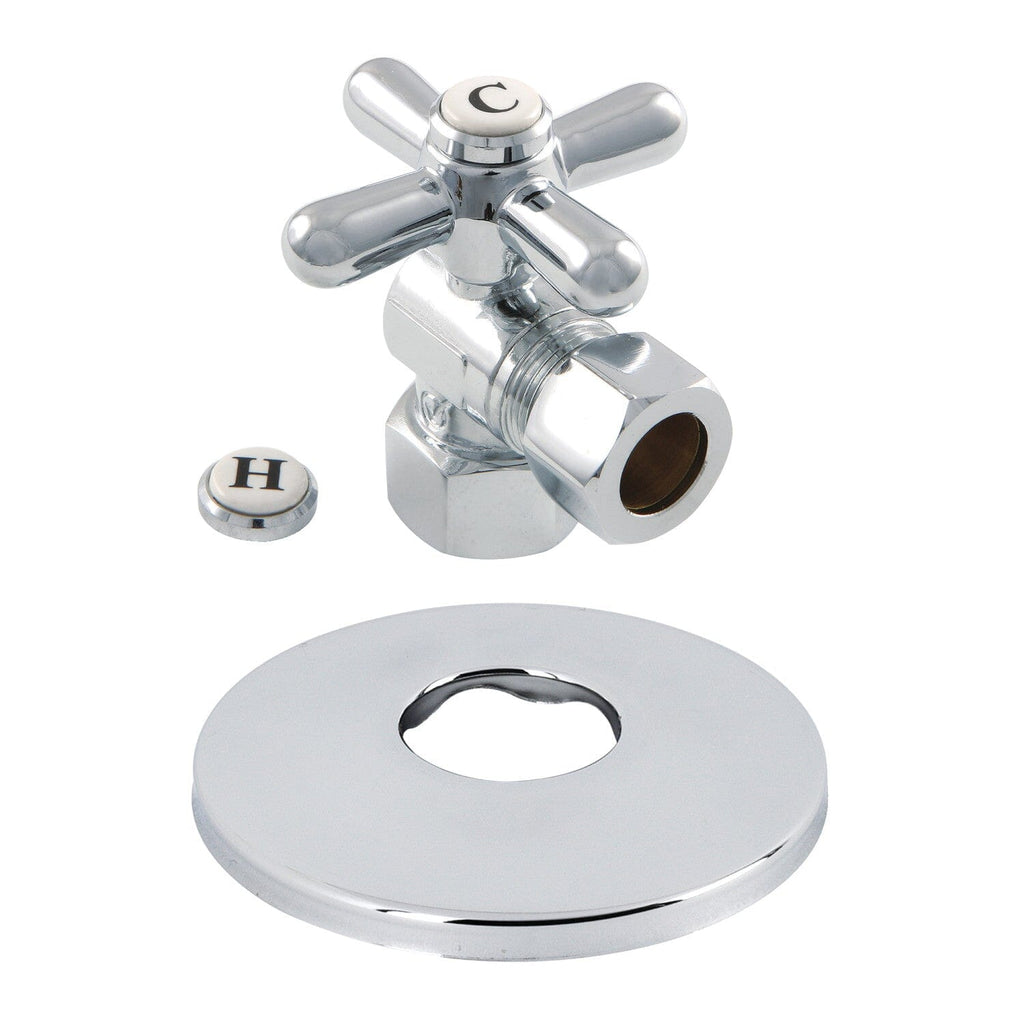 1/2-Inch FIP x 1/2-Inch O.D. Comp Quarter-Turn Angle Shut-Off Valve with Flange