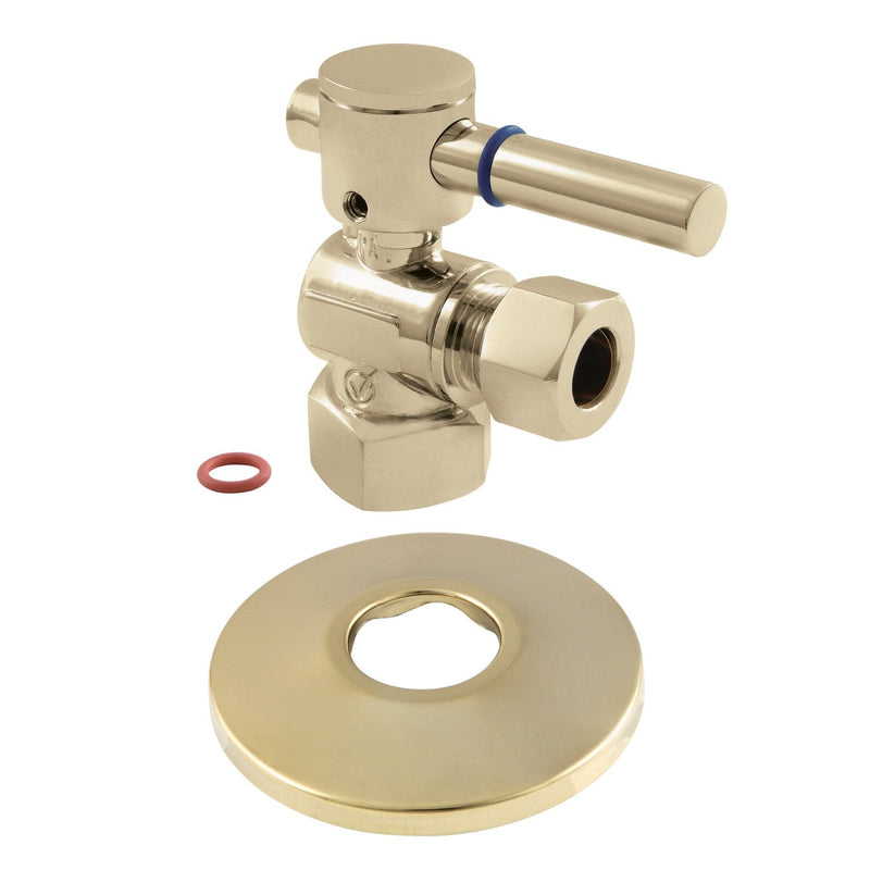 1/2-Inch FIP x 1/2-Inch O.D. Comp Quarter-Turn Angle Shut-Off Valve with Flange