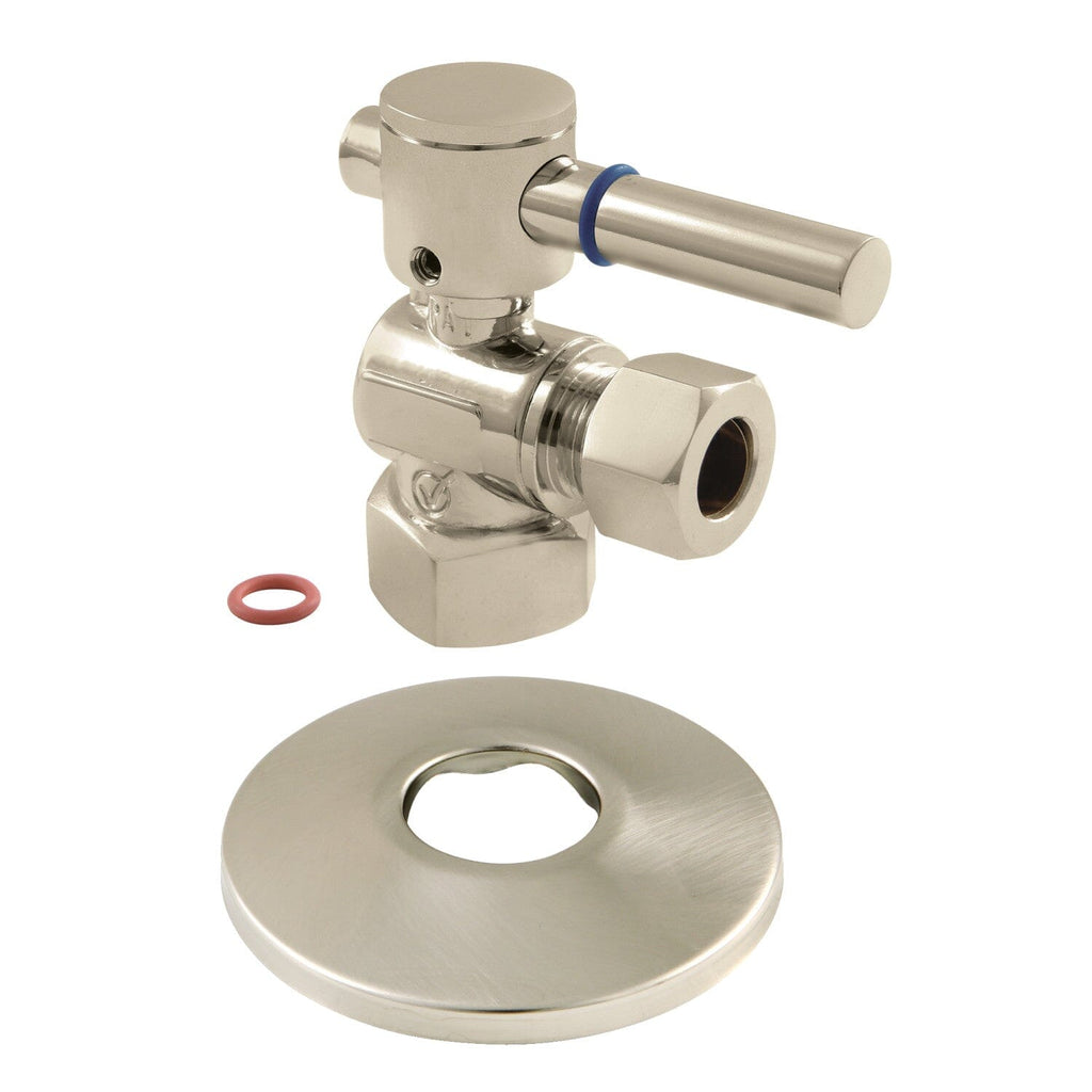 1/2-Inch FIP x 1/2-Inch O.D. Comp Quarter-Turn Angle Shut-Off Valve with Flange