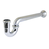 Vintage 1-1/4 (or 1-1/2) x 1-1/2 Inch Decor P-Trap with Bell Flange, 19 Inch Length, 18 Gauge