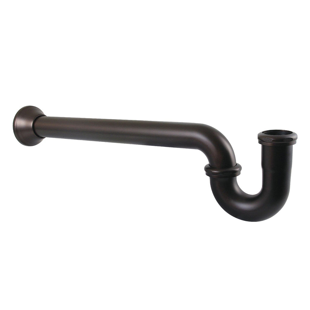 Vintage 1-1/4 (or 1-1/2) x 1-1/2 Inch Decor P-Trap with Bell Flange, 19 Inch Length, 18 Gauge