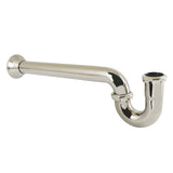 Vintage 1-1/4 (or 1-1/2) x 1-1/2 Inch Decor P-Trap with Bell Flange, 19 Inch Length, 18 Gauge