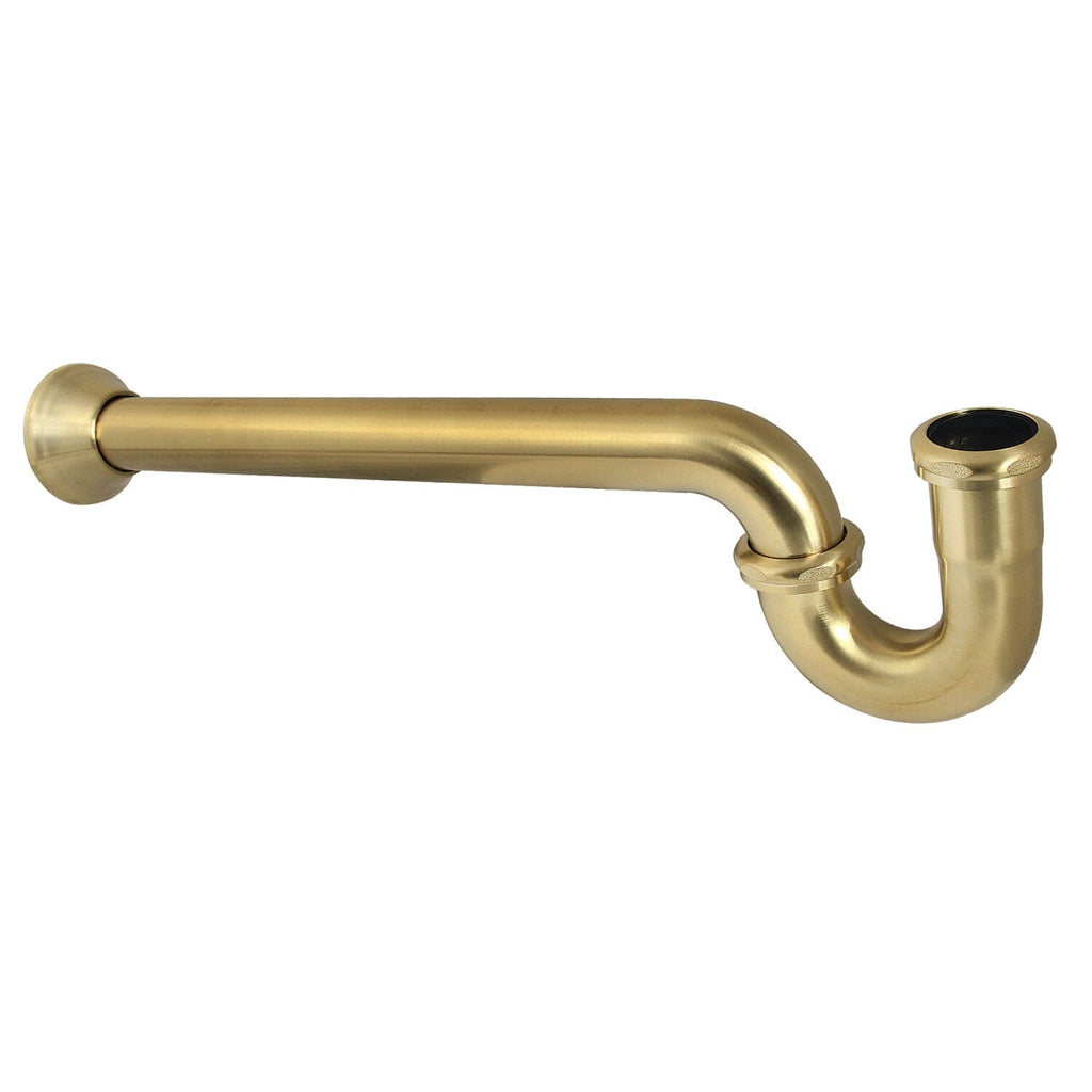 Vintage 1-1/4 (or 1-1/2) x 1-1/2 Inch Decor P-Trap with Bell Flange, 19 Inch Length, 18 Gauge