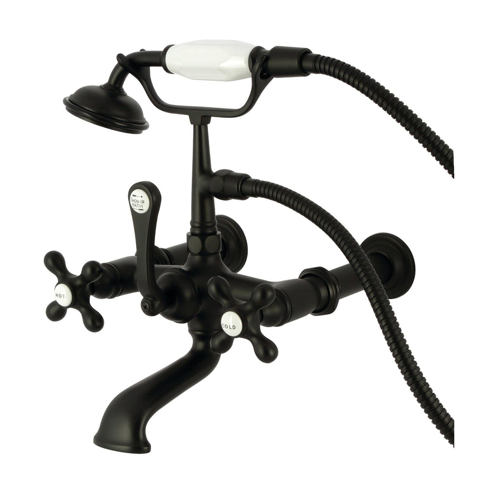 Vintage Three-Handle 2-Hole Tub Wall Mount Clawfoot Tub Faucet with Hand Shower