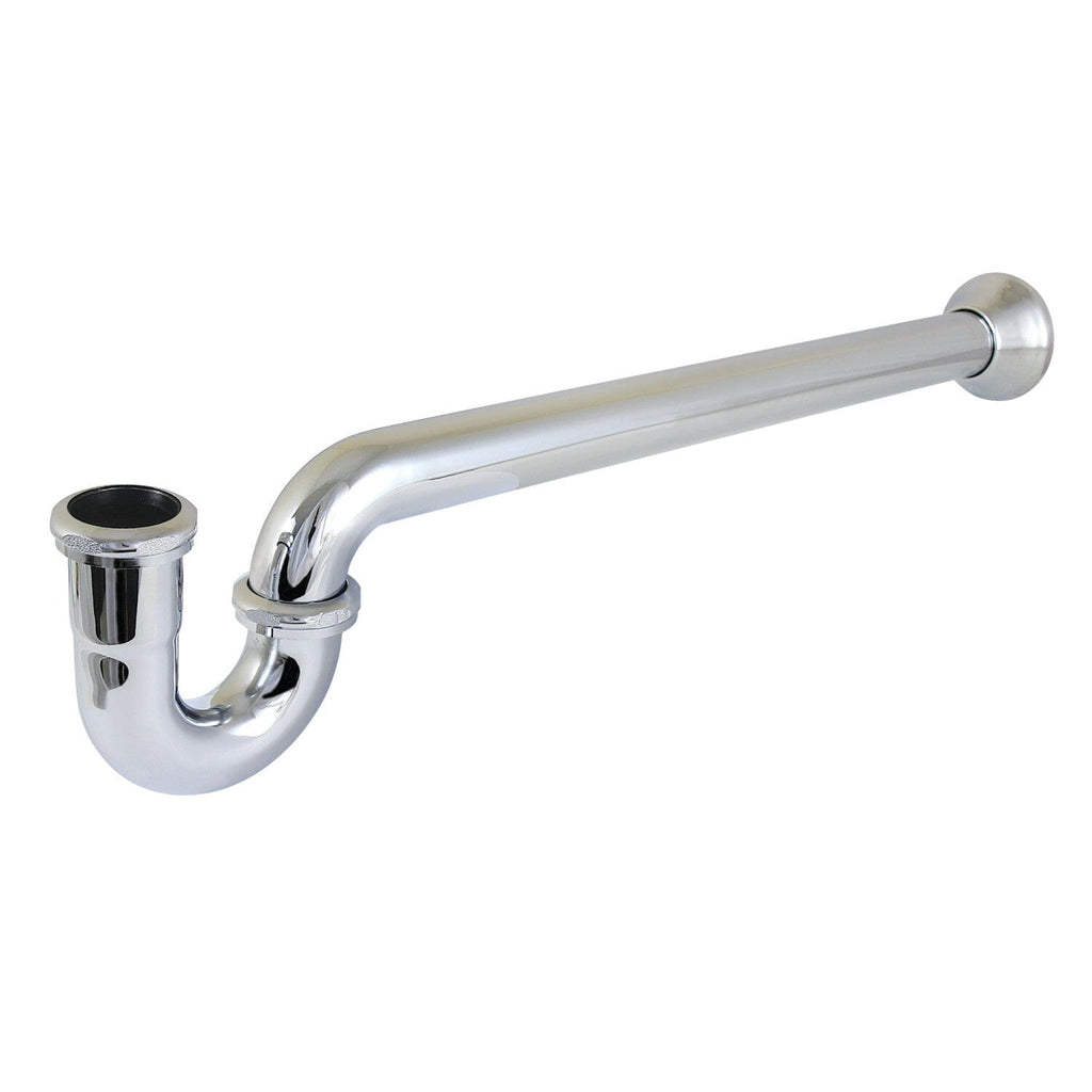 Vintage 1-1/4 (or 1-1/2) x 1-1/2 Inch Decor P-Trap with Bell Flange, 24 Inch Length, 18 Gauge