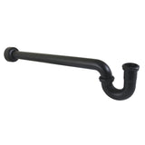 Trimscape 1-1/4 (or 1-1/2) x 1-1/2 Inch Decor P-Trap with High Box Flange, 24 Inch Length, 18 Gauge