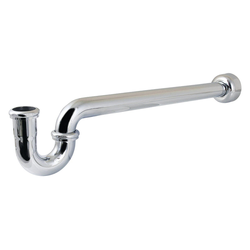 Trimscape 1-1/4 (or 1-1/2) x 1-1/2 Inch Decor P-Trap with High Box Flange, 24 Inch Length, 18 Gauge