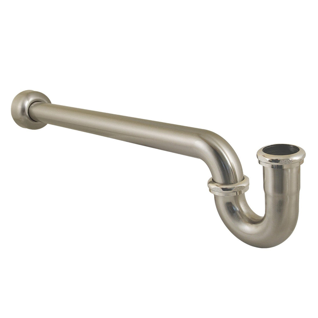 Trimscape 1-1/4 (or 1-1/2) x 1-1/2 Inch Decor P-Trap with High Box Flange, 24 Inch Length, 18 Gauge