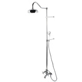 Vintage Two-Handle 2-Hole Wall Mount Clawfoot Tub Faucet Package with Shower Combo and Hand Shower
