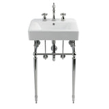 Edwardian 20-Inch Porcelain Console Sink Set with Widespread Bathroom Faucet and Plumbing Trim Kit (8-Inch, 3-Hole)