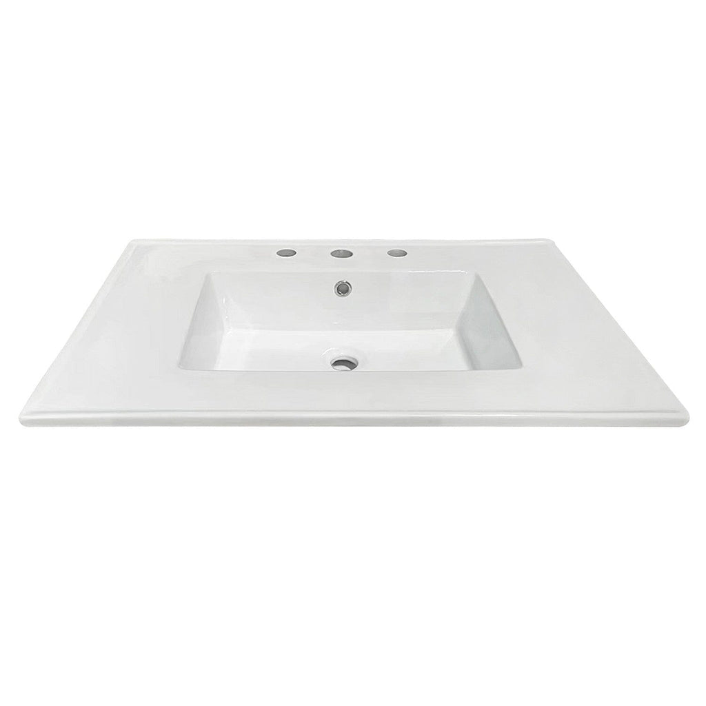 Continental 31-Inch Ceramic Vanity Sink Top (8" Faucet Drillings)