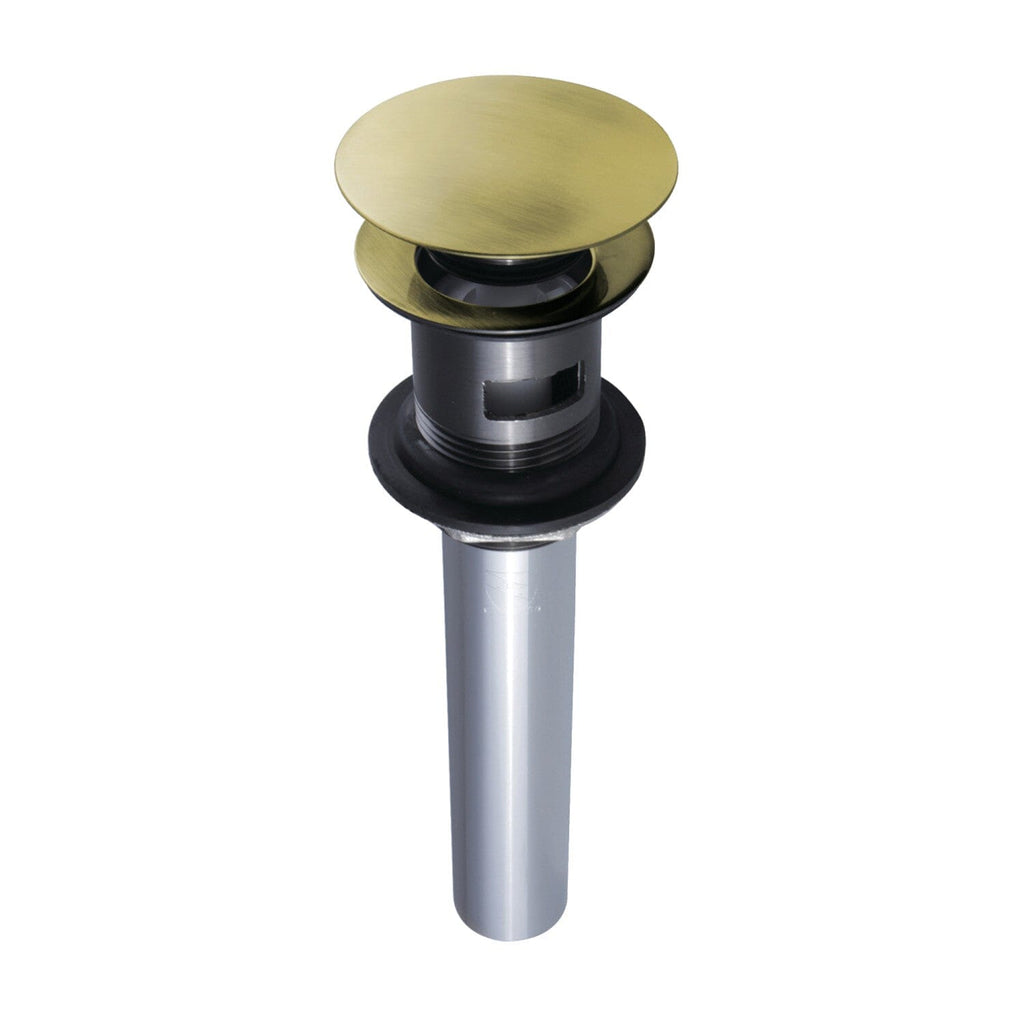 Trimscape Brass Push Pop-Up Bathroom Sink Drain with Overflow, 22 Gauge