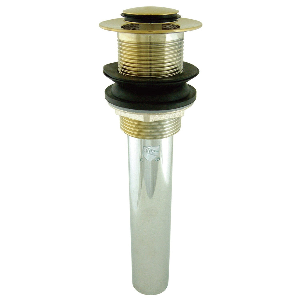 Trimscape Brass Push Pop-Up Bathroom Sink Drain without Overflow, 22 Gauge