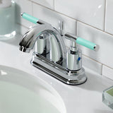 Kaiser Double-Handle 3-Hole Deck Mount 4-Inch Centerset Bathroom Faucet with Pop-Up Drain