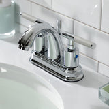 Kaiser Double-Handle 3-Hole Deck Mount 4-Inch Centerset Bathroom Faucet with Pop-Up Drain