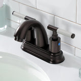 Kaiser Double-Handle 3-Hole Deck Mount 4-Inch Centerset Bathroom Faucet with Pop-Up Drain