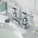 Kaiser Double-Handle 3-Hole Deck Mount 4-Inch Centerset Bathroom Faucet with Pop-Up Drain