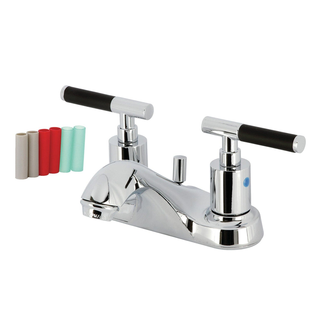 Kaiser Double-Handle 3-Hole Deck Mount 4-Inch Centerset Bathroom Faucet with Pop-Up Drain