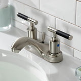 Kaiser Double-Handle 3-Hole Deck Mount 4-Inch Centerset Bathroom Faucet with Pop-Up Drain