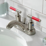 Kaiser Double-Handle 3-Hole Deck Mount 4-Inch Centerset Bathroom Faucet with Pop-Up Drain