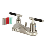 Kaiser Double-Handle 3-Hole Deck Mount 4-Inch Centerset Bathroom Faucet with Pop-Up Drain