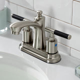 Kaiser Double-Handle 3-Hole Deck Mount 4-Inch Centerset Bathroom Faucet with Pop-Up Drain
