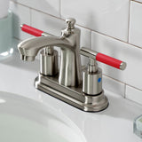 Kaiser Double-Handle 3-Hole Deck Mount 4-Inch Centerset Bathroom Faucet with Pop-Up Drain