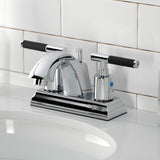 Kaiser Double-Handle 3-Hole Deck Mount 4-Inch Centerset Bathroom Faucet with Pop-Up Drain