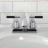 Kaiser Double-Handle 3-Hole Deck Mount 4-Inch Centerset Bathroom Faucet with Pop-Up Drain