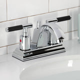 Kaiser Double-Handle 3-Hole Deck Mount 4-Inch Centerset Bathroom Faucet with Pop-Up Drain