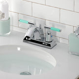 Kaiser Double-Handle 3-Hole Deck Mount 4-Inch Centerset Bathroom Faucet with Pop-Up Drain