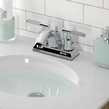 Kaiser Double-Handle 3-Hole Deck Mount 4-Inch Centerset Bathroom Faucet with Pop-Up Drain