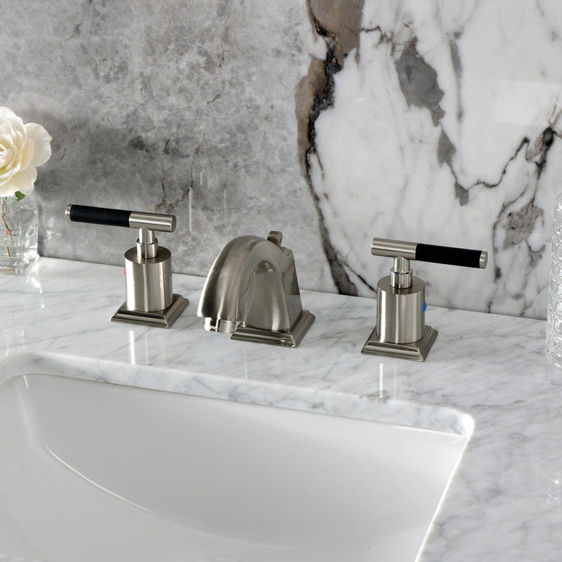 Kaiser Two-Handle 3-Hole Deck Mount Widespread Bathroom Faucet with Pop-Up Drain