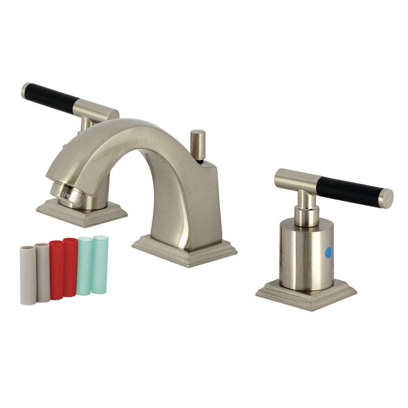 Kaiser Two-Handle 3-Hole Deck Mount Widespread Bathroom Faucet with Pop-Up Drain